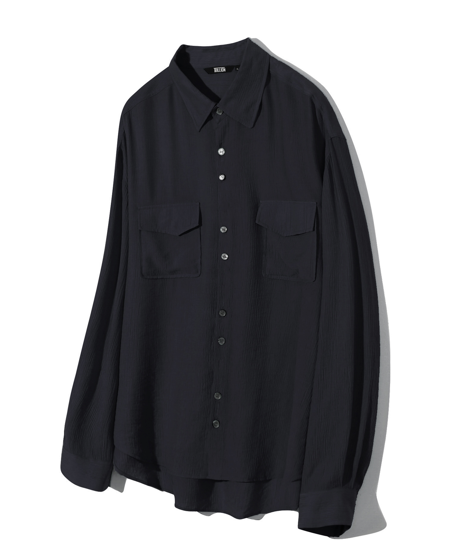 브리즈 크링클 오가닉 오버핏 셔츠 (BLACK)