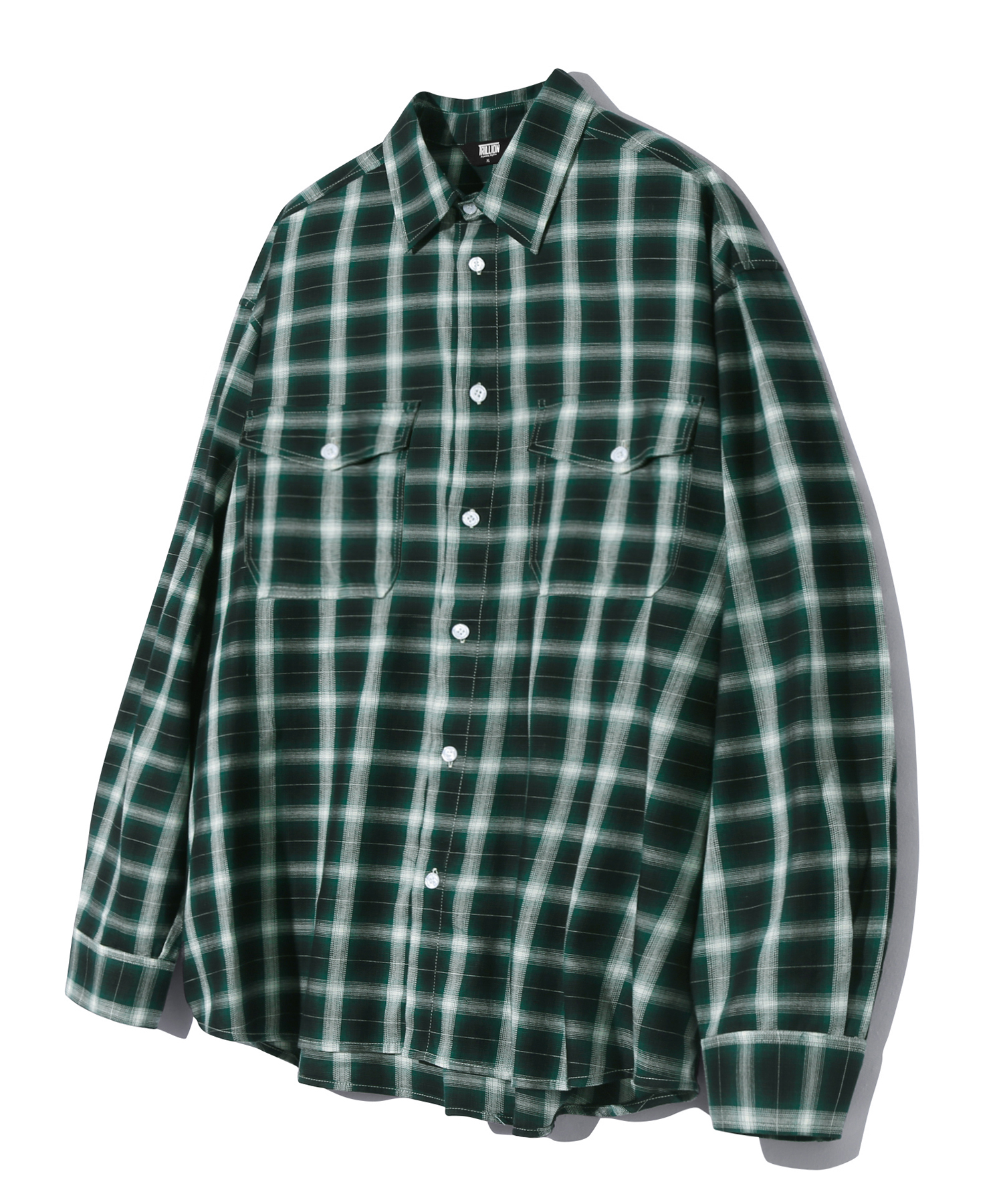 투 포켓 옴브레 체크 셔츠 (GREEN)